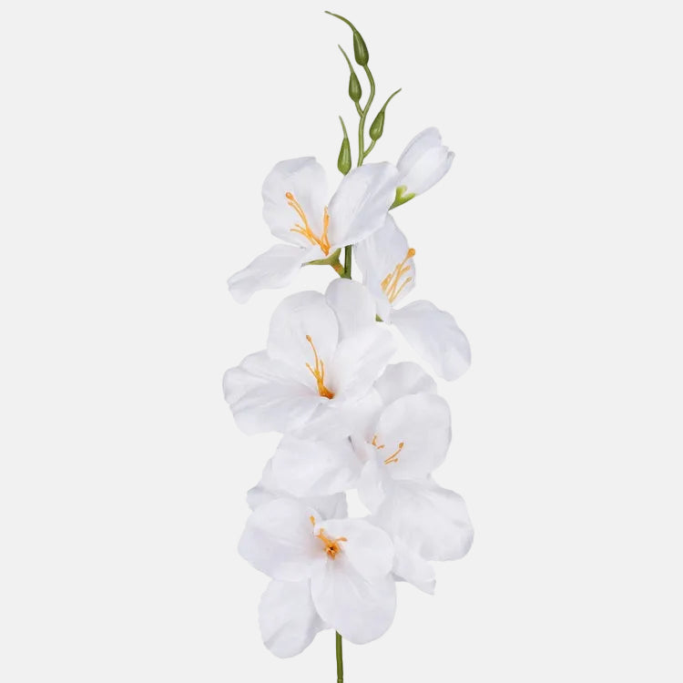 Valkoinen satiinigladiolus tekokukka 55 cm - Tekokukat