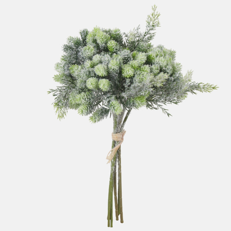 Verschneite Lärche und Wacholder Kunstblumenstrauß 29 cm