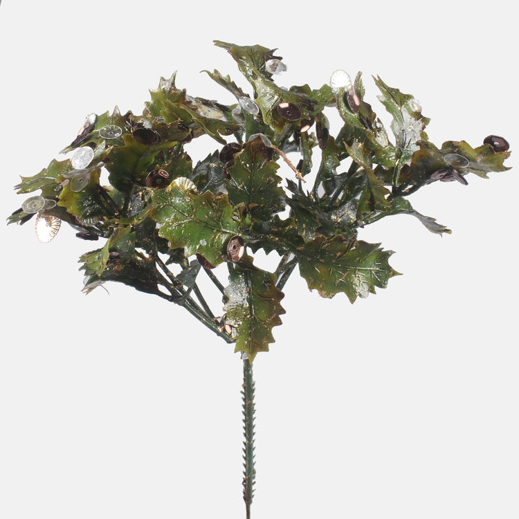 Holly paljeteilla huipulla vihreä/kulta - Tekokukat.fi