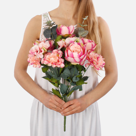 Pioni/Daalia/Hortensia tekokukkakimppu sekoitus 2