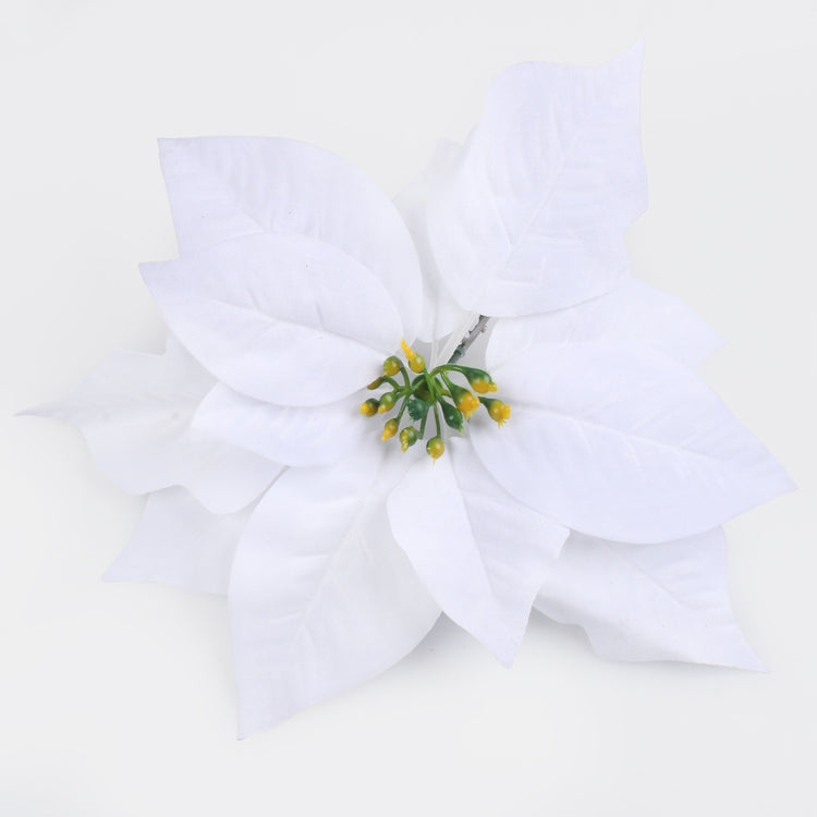 Velvet joulutähti klipsissä Valkoinen - Tekokukat.fi