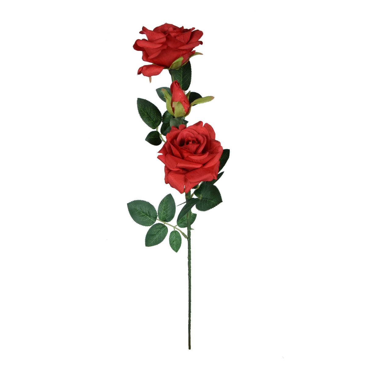 Punainen tekoruusun kukkavarsi, 59 cm