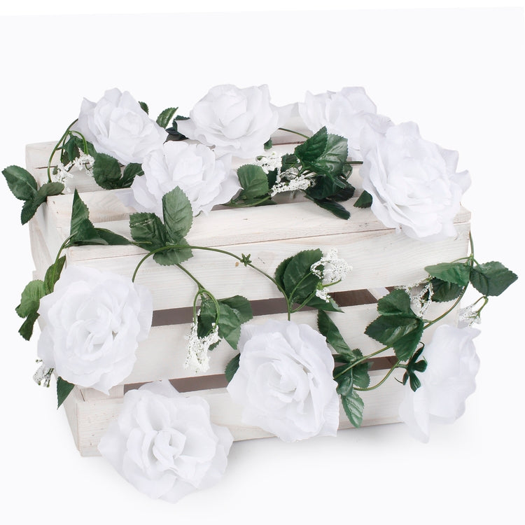 Ruusu - seppele Puhdas valkoinen - Tekokukat.fi