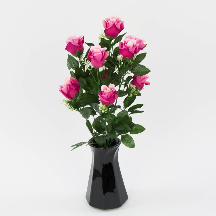 Künstlicher Rosenstrauß, rosa, 51 cm