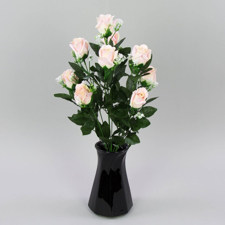 Ruusu silmukimppu x 9 Luutnantti Pink/Lutn. Keltainen reuna - Tekokukat.fi