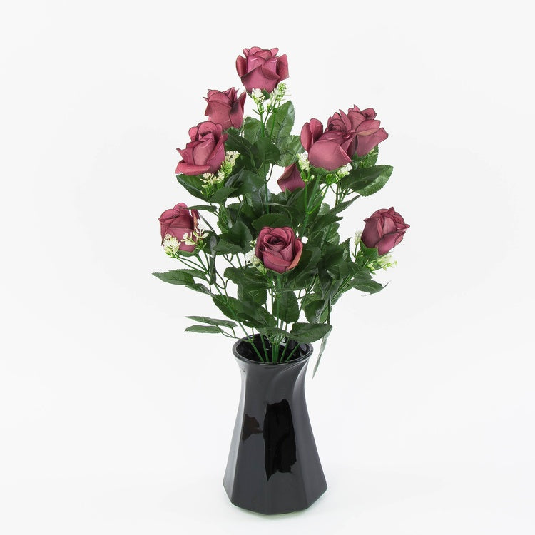 Ruusu silmukimppu x 9 Syksyinen Burgundia - Tekokukat.fi