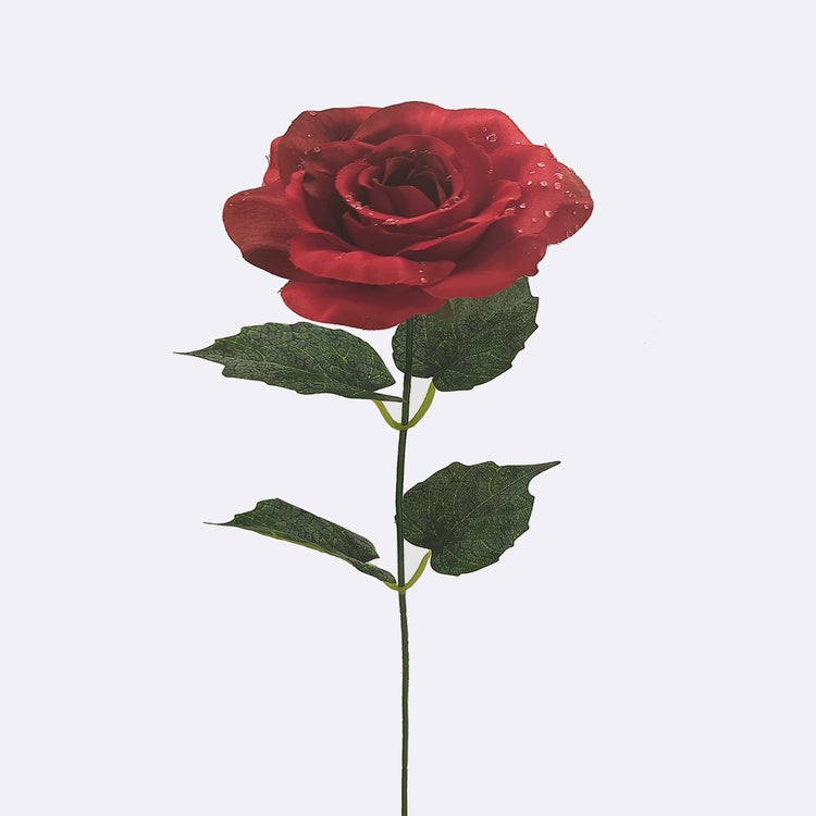 Ruusu kasteella tekokukka punainen/musta - Tekokukat.fi