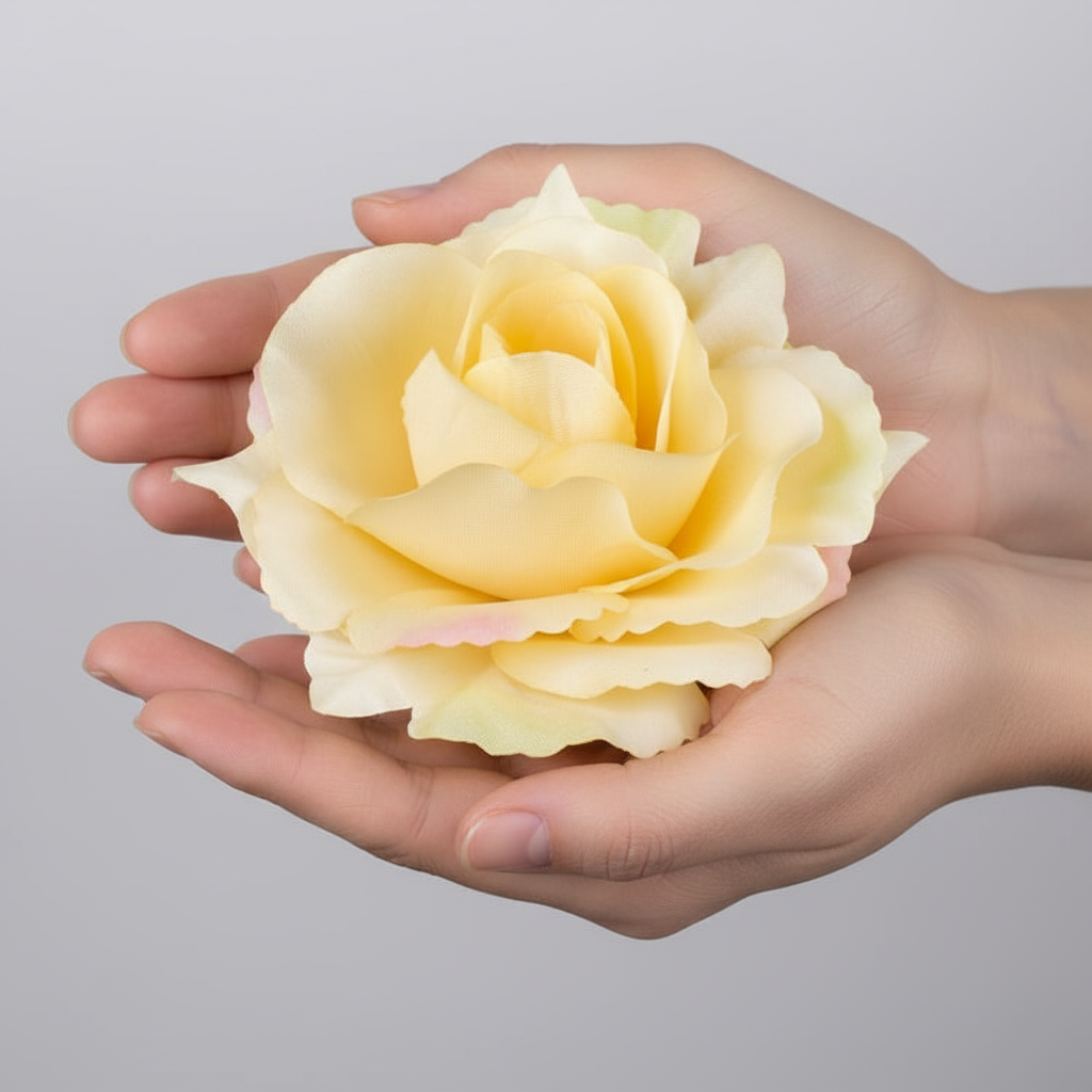 Keltainen–vaaleanpunainen–vihreä ruusu