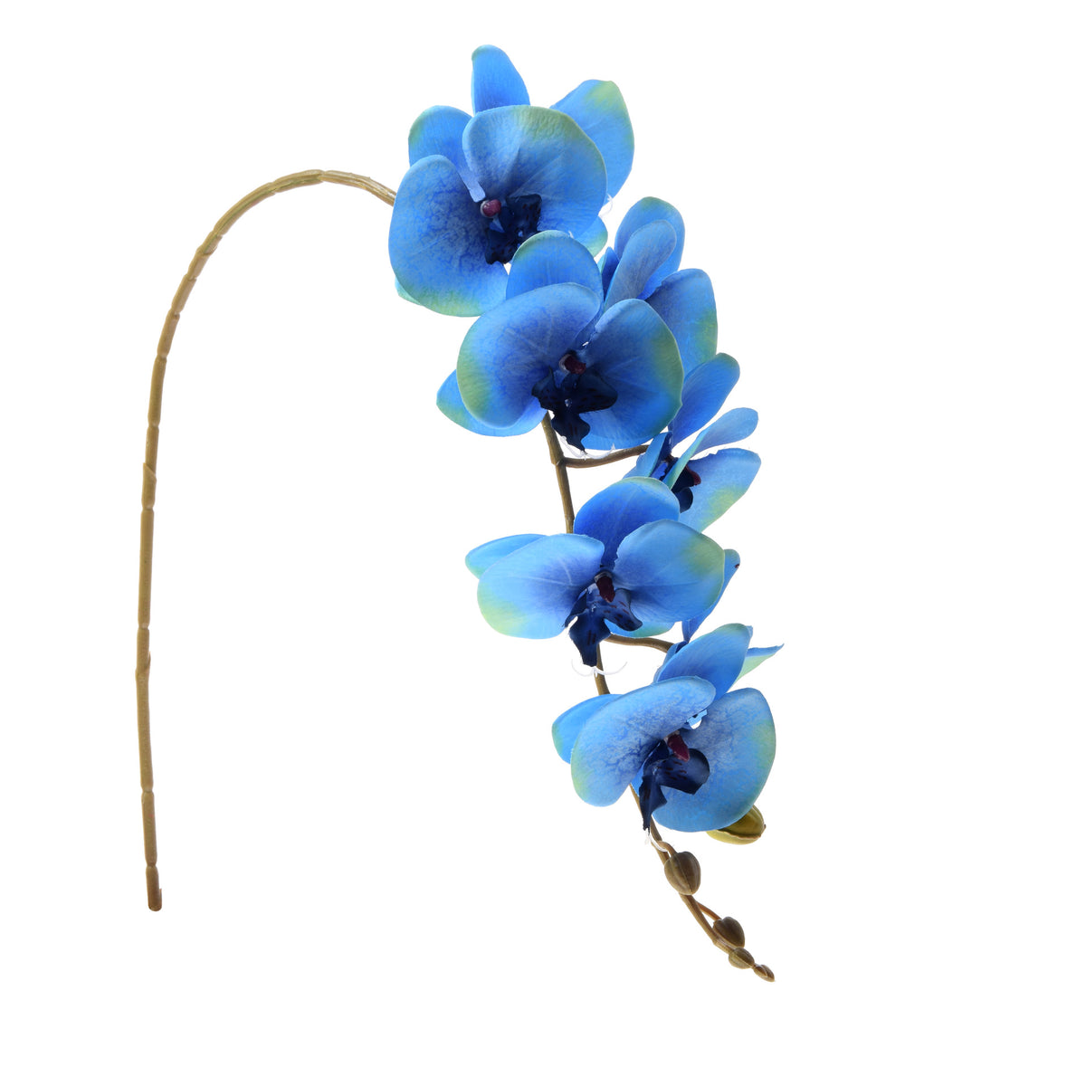 Sininen tekoorkidean kukkavarsi, satiini, 92 cm
