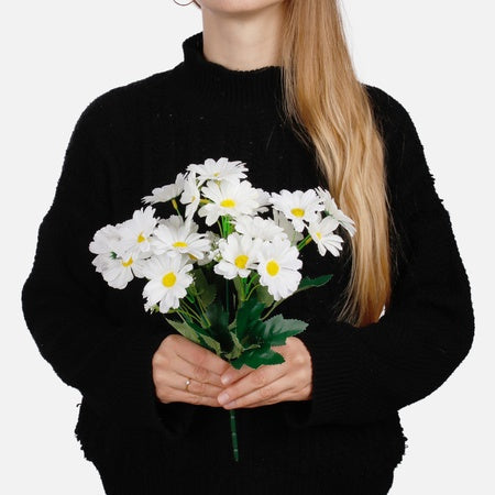 Daisy x 7 tekokukkakimppu vaaleansininen
