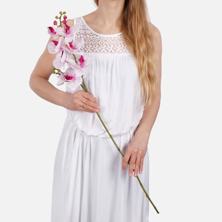 Orkidea tekokukka pinkki/valkoinen