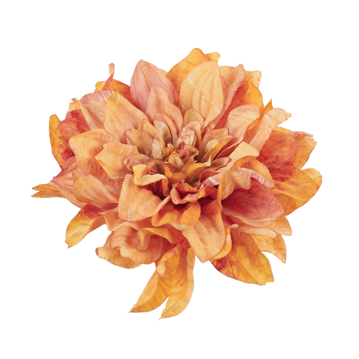 Syksyinen oranssi tekodaalian kukkapää, 14 cm
