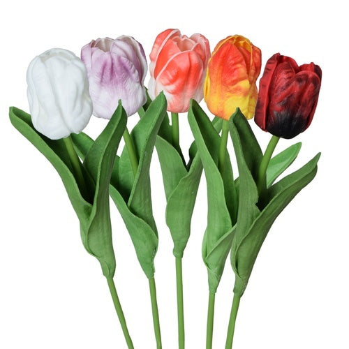 Schaumstoff-Kunsttulpe Zufallsfarbe 33 cm 2 Stück
