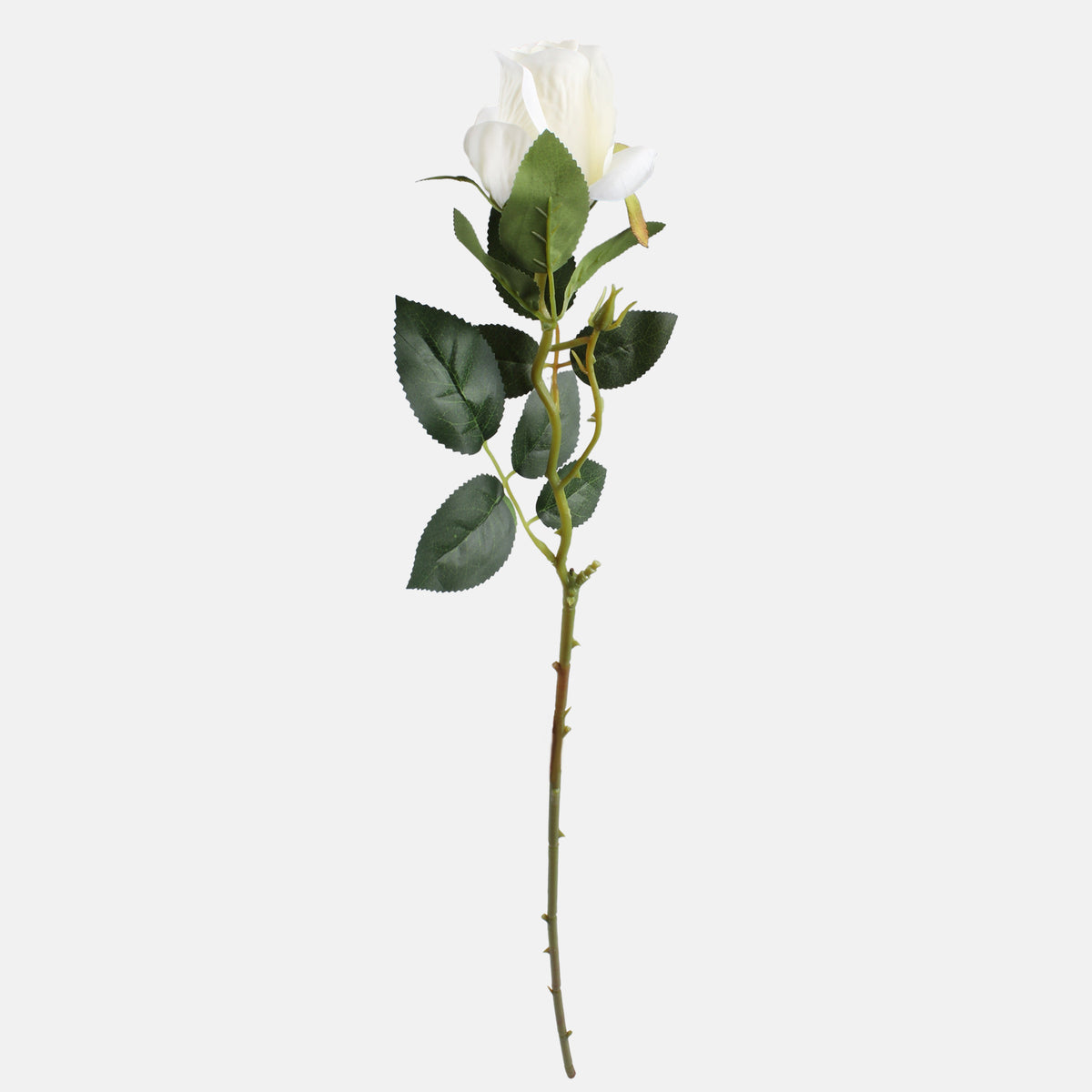 Vaalea keltainen tekoruusun kukkavarsi, 66 cm