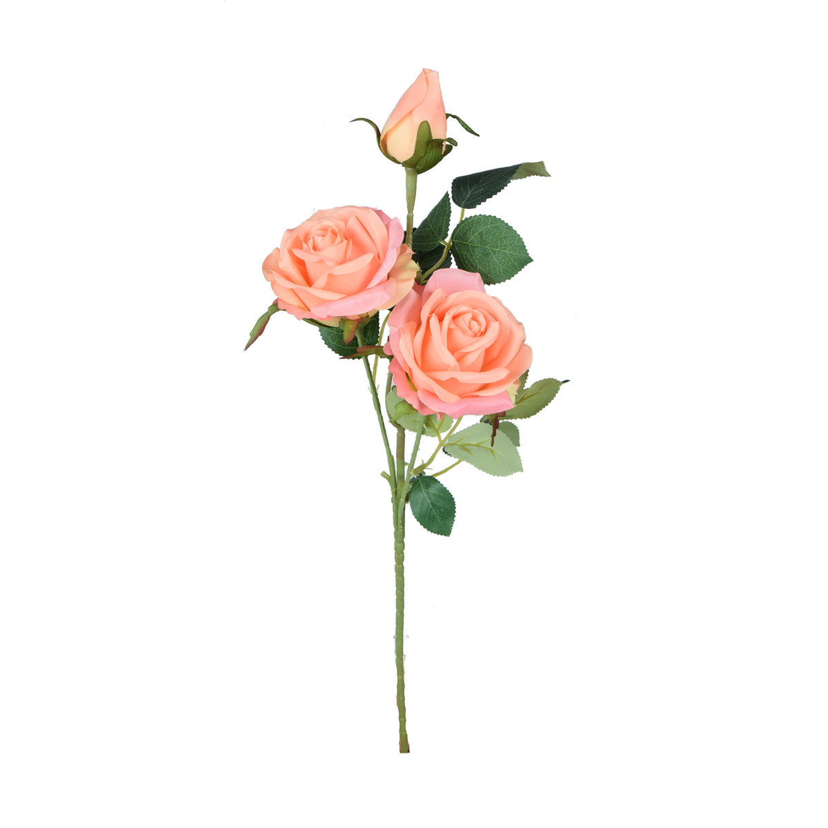 Vaaleanpunainen tekoruusun kukkavarsi, 58 cm