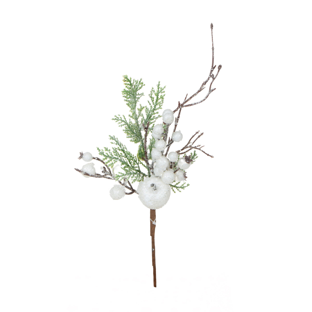 Valkoinen/hopea joulukoriste, 34 cm