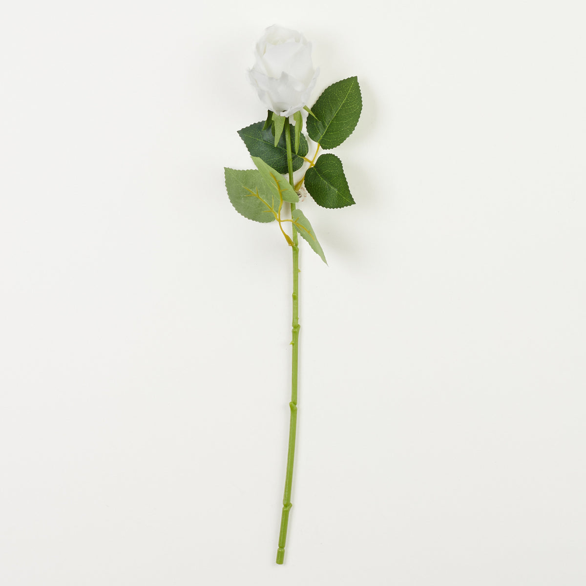Valkoinen tekoruusun kukkavarsi, 45 cm