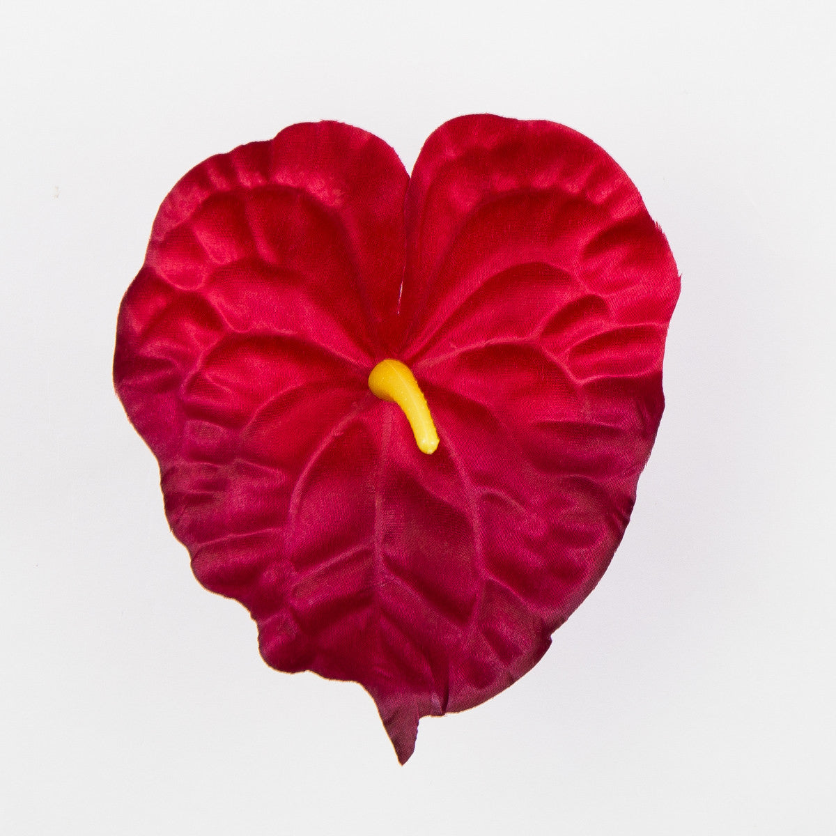 Viininpunainen flamingonkukka – tekokukkapää, 14 cm