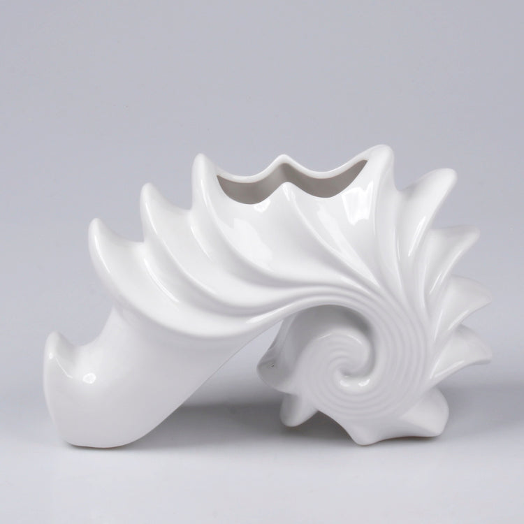 Weiße Muschelvase 27 cm – Tekokukat
