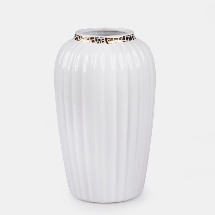 Keramikvase, weiß, 23 cm – Tekokukat