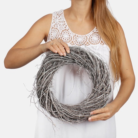 Maalaismainen linnunpesäkranssi 30 cm
valkoinen