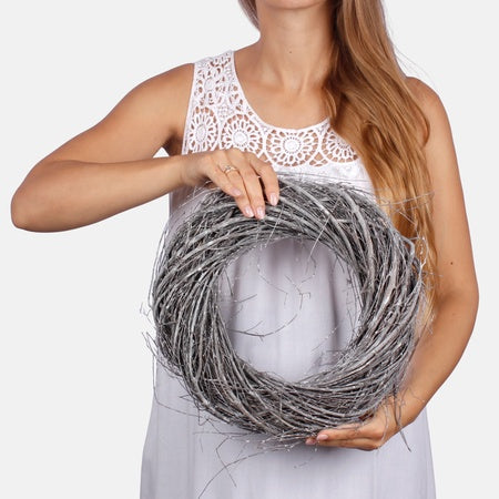 Maalaismainen linnunpesäkranssi 35 cm
valkoinen