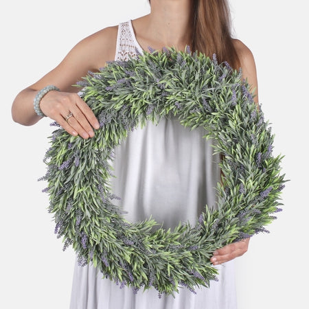 Punainen kartiokranssi 25 cm koristeilla ja glitterillä
burgundia