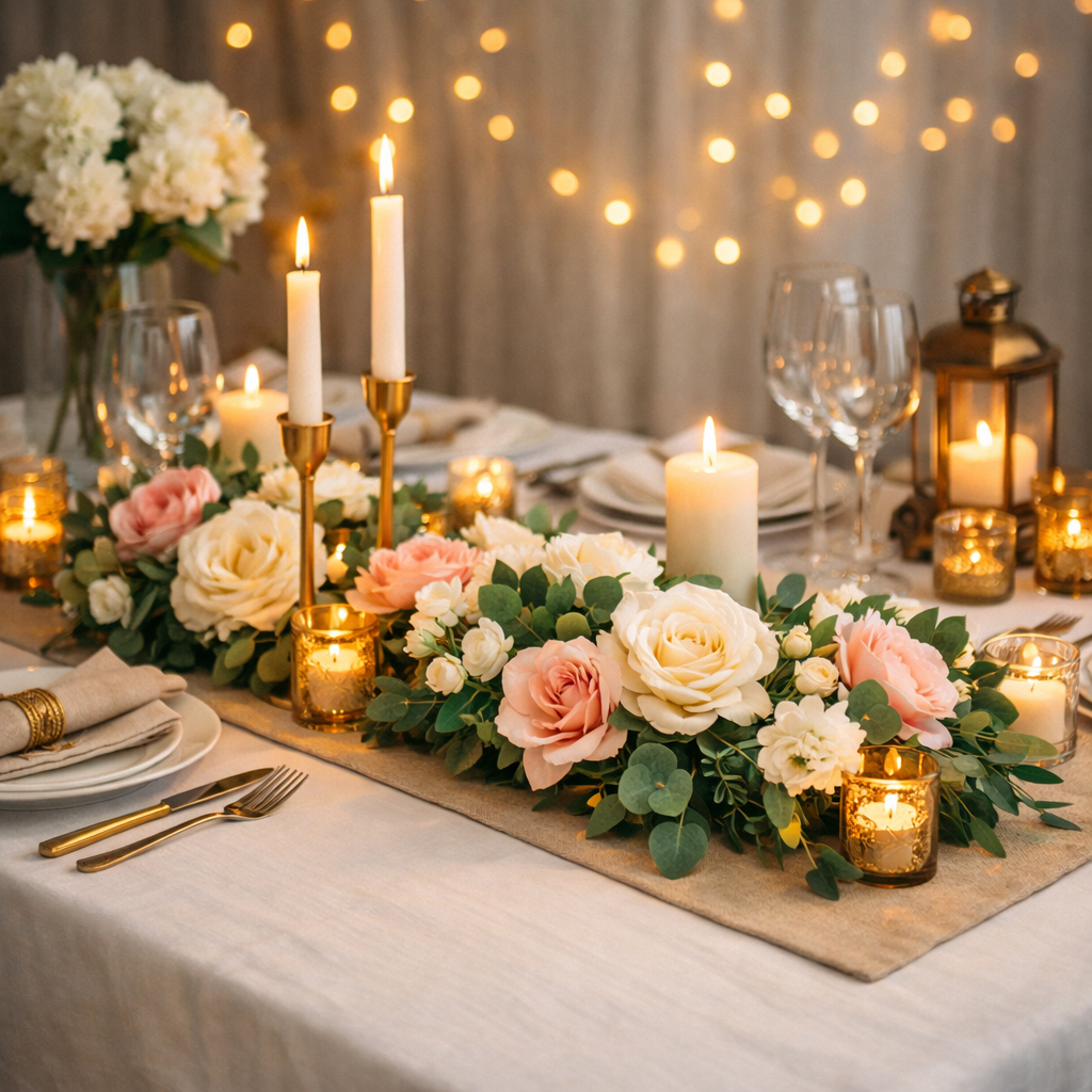 Juhlapöydän koristelu