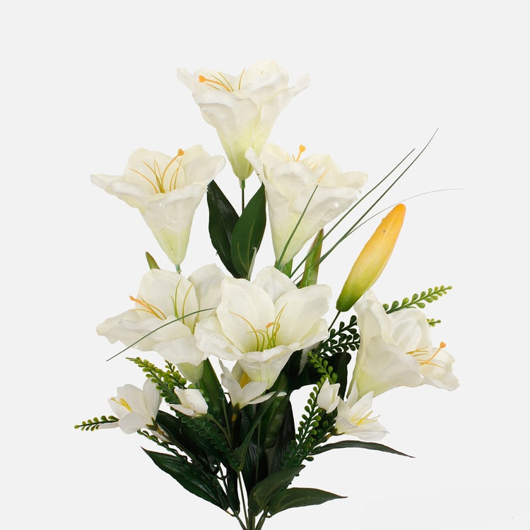 Amaryllis x 6 tekokukkakimppu kermainen/vihreä - Tekokukat.fi