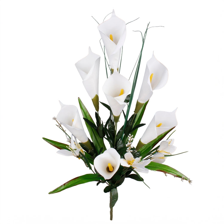 Calla x 7 tekokukkakimppu puhdas valkoinen - Tekokukat.fi