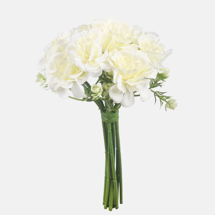 Camellia-kimppu tekokukkakimppu kermainen - Tekokukat.fi