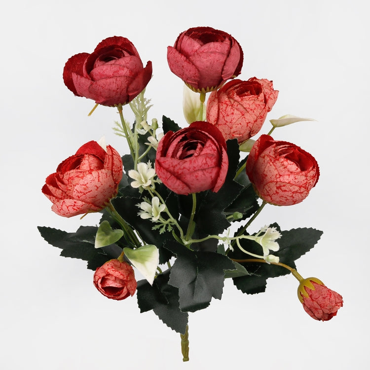 Camellia tekokukkakimppu syksyn punainen - Tekokukat.fi