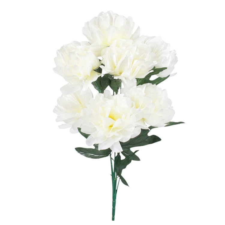 Dahlia x 7 tekokukkakimppu kermainen/keltainen - Tekokukat.fi