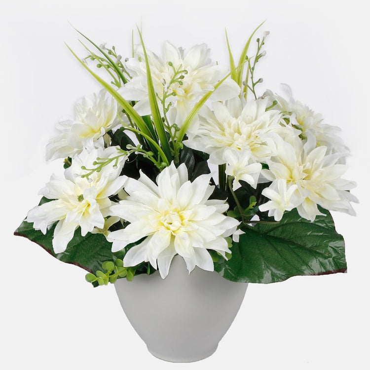 Dahlia x 7 tekokukkakimppu kermainen - Tekokukat.fi