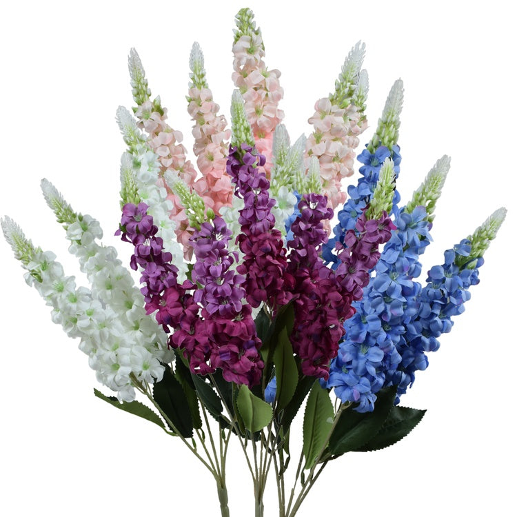 Delphinium x 5 tekokukkakimppu (satunnainen väri) - Tekokukat.fi