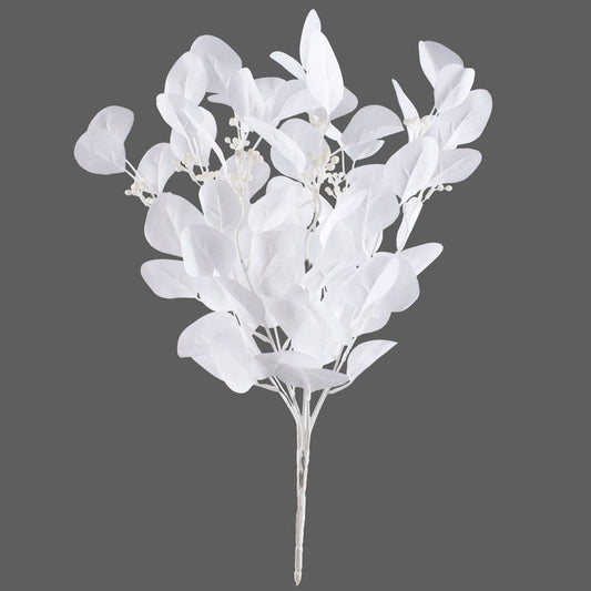 Eukalyptus x 9 tekokukkakimppu valkoinen - Tekokukat.fi