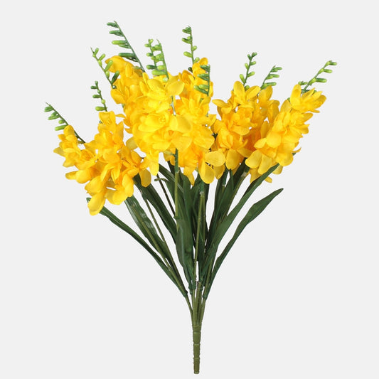 Freesia-kimppu x 12 tekokukkakimppu keltainen - Tekokukat.fi