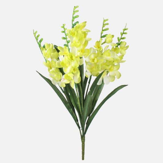 Freesia-kimppu x 5 tekokukkakimppu vaaleanvihreä - Tekokukat.fi