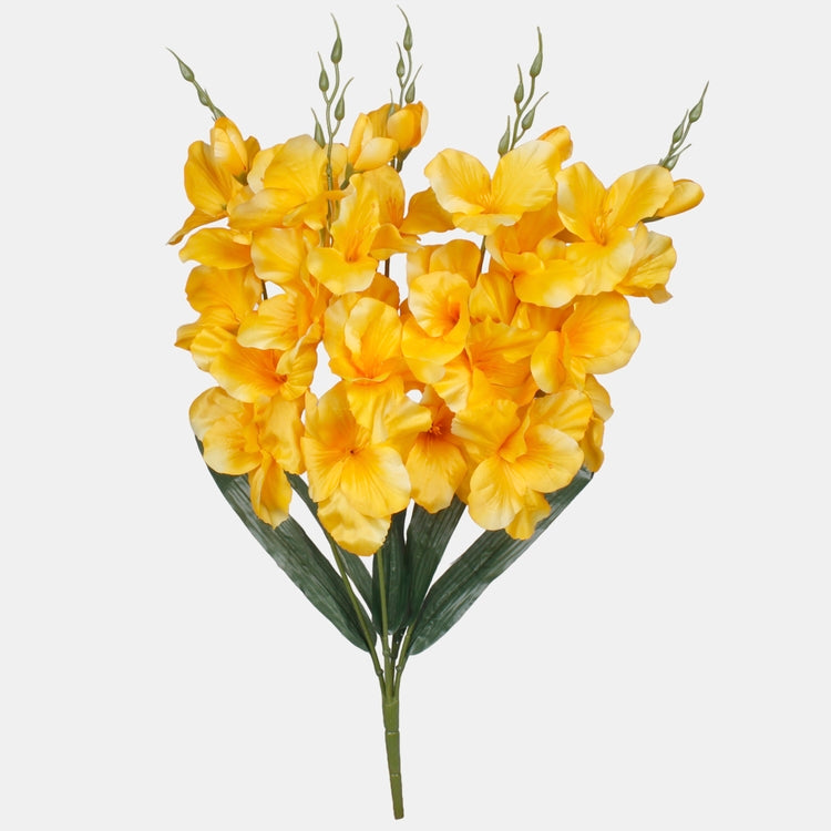 Gladioli x 5 tekokukkakimppu keltainen - Tekokukat.fi
