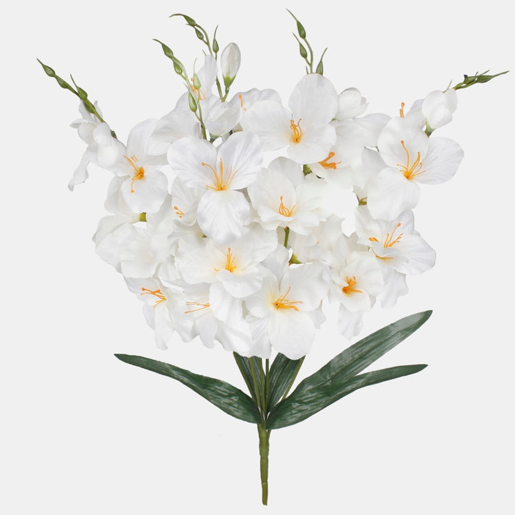 Gladioli x 5 tekokukkakimppu valkoinen/keltainen - Tekokukat.fi