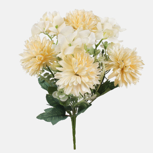 Hortensia / krysanteemi tekokukkakimppu satunnainen väri 1 - Tekokukat.fi