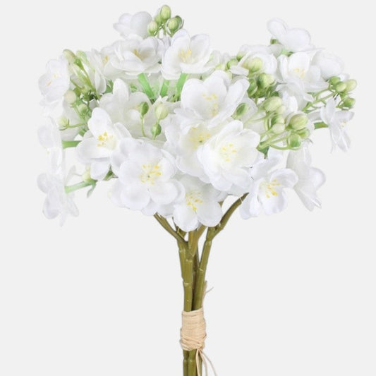 Jasmiini nippu tekokukkakimppu valkoinen - Tekokukat.fi