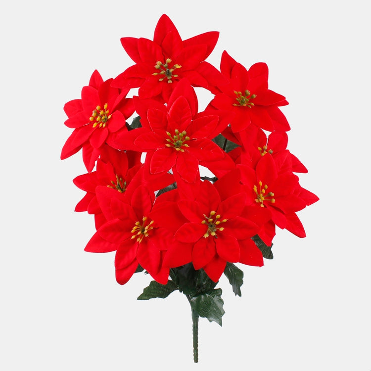 Joulutähti tekokukkakimppu punainen 43 cm - Tekokukat