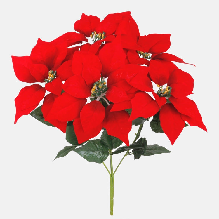 Joulutähti x 5 tekokukkakimppu punainen - Tekokukat.fi