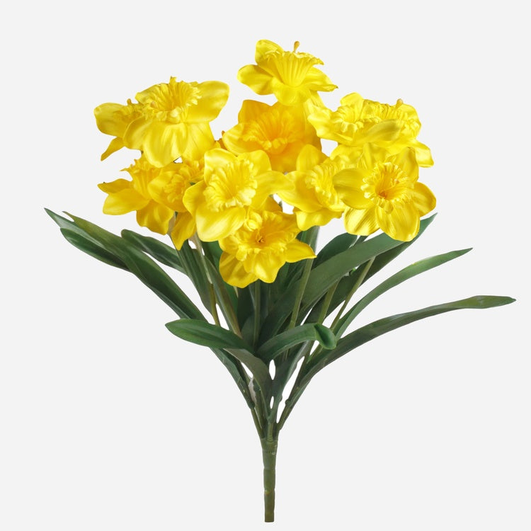 Keltainen narsissi tekokukkakimppu 46 cm - Tekokukat