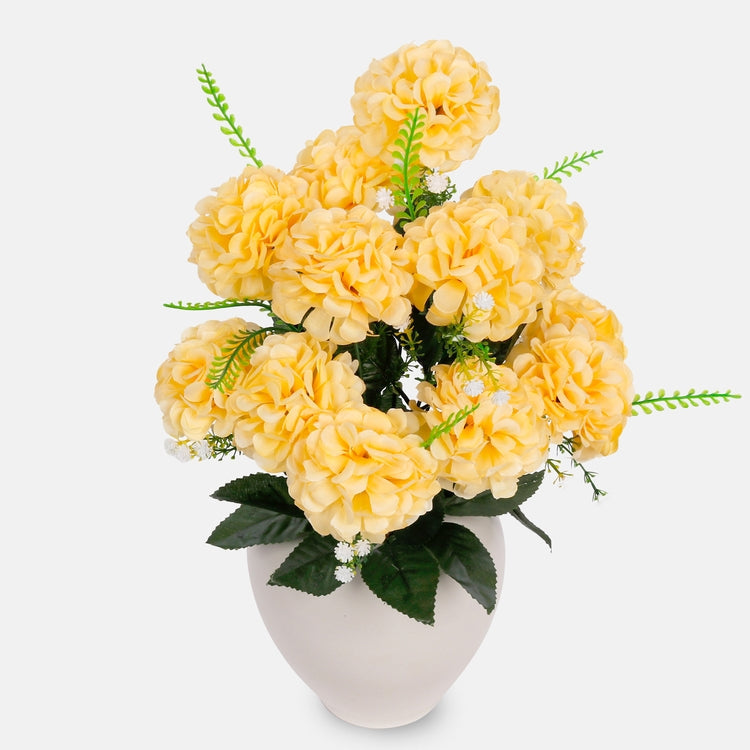 Keltainen zinnia tekokukkakimppu 40 cm - Tekokukat