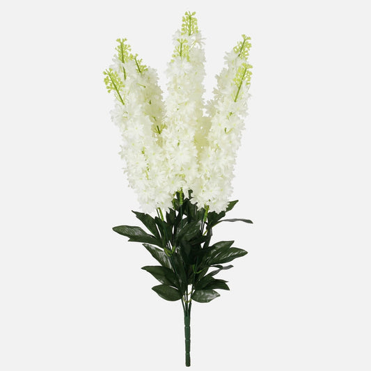 Kermanvärinen delphinium tekokukkakimppu 64 cm - Tekokukat