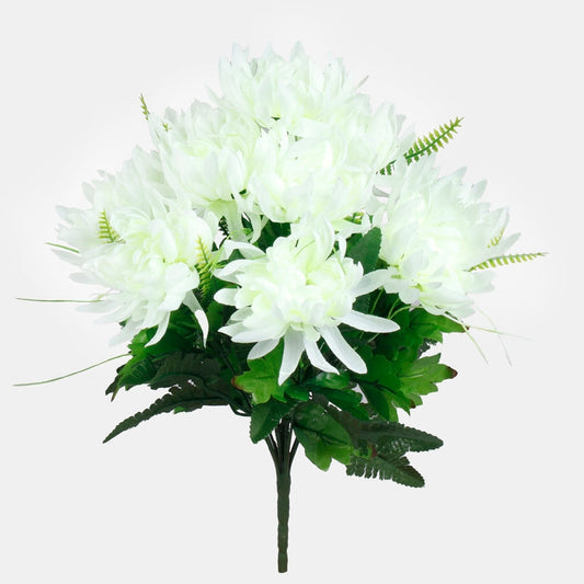 Krysanteemi x 12 tekokukkakimppu vaaleanvihreä - Tekokukat.fi