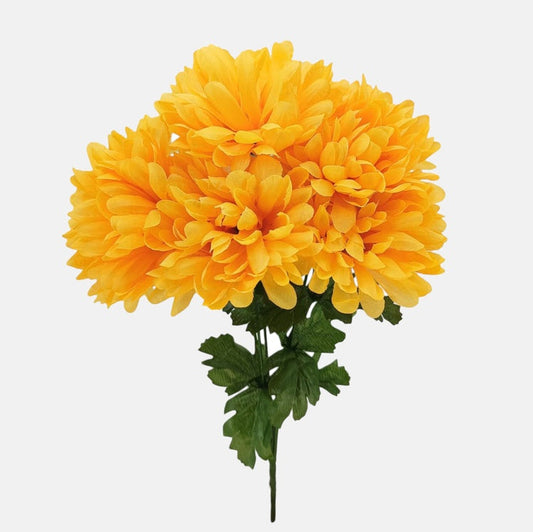 Krysanteemi x 5 tekokukkakimppu keltainen - Tekokukat.fi