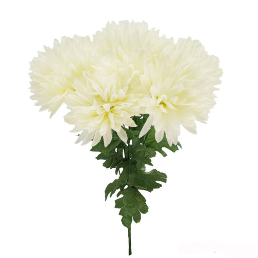 Krysanteemi x 5 tekokukkakimppu kermainen - Tekokukat.fi